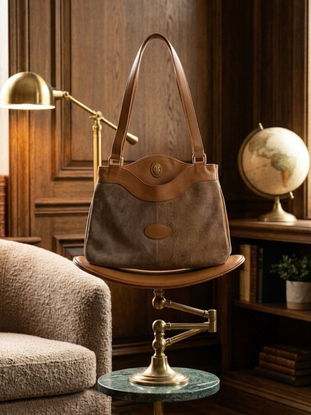 Vintage Brown Leather Shoulder Bag